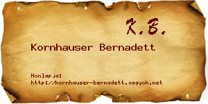 Kornhauser Bernadett névjegykártya